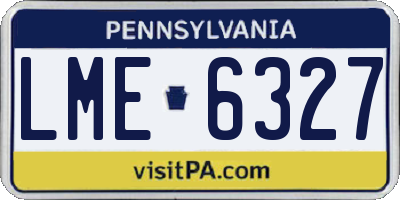 PA license plate LME6327