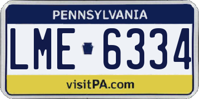 PA license plate LME6334