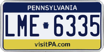 PA license plate LME6335