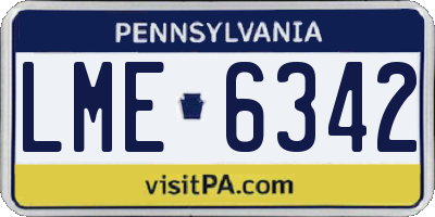 PA license plate LME6342