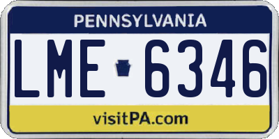 PA license plate LME6346