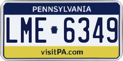 PA license plate LME6349