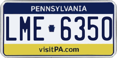 PA license plate LME6350