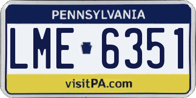 PA license plate LME6351