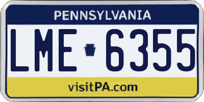 PA license plate LME6355