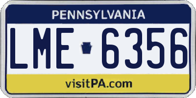 PA license plate LME6356