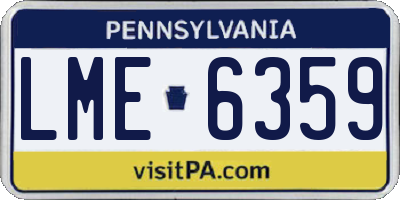 PA license plate LME6359