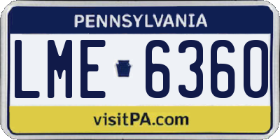 PA license plate LME6360