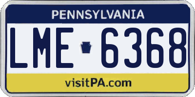 PA license plate LME6368