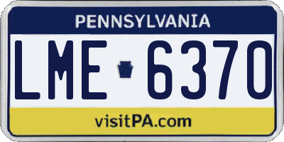 PA license plate LME6370