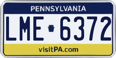PA license plate LME6372