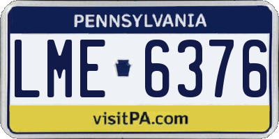 PA license plate LME6376