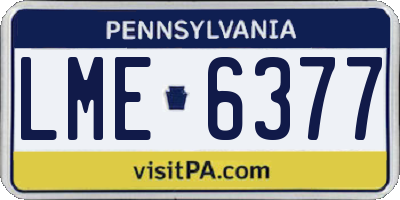 PA license plate LME6377
