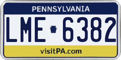PA license plate LME6382