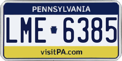 PA license plate LME6385