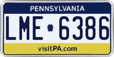 PA license plate LME6386
