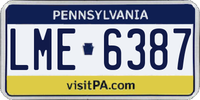 PA license plate LME6387