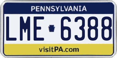 PA license plate LME6388