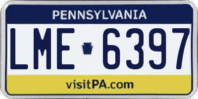 PA license plate LME6397