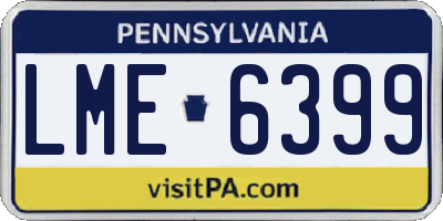 PA license plate LME6399