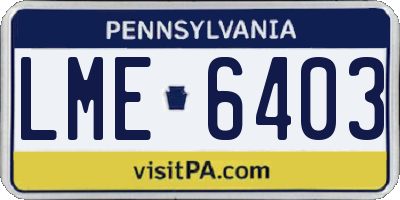 PA license plate LME6403