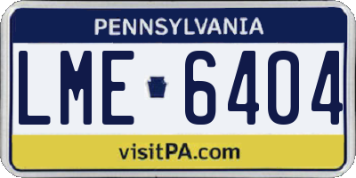 PA license plate LME6404