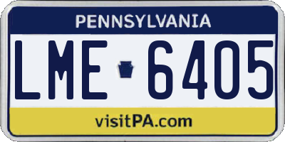 PA license plate LME6405