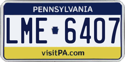 PA license plate LME6407