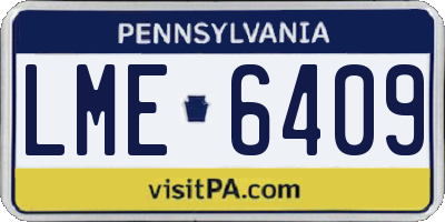 PA license plate LME6409