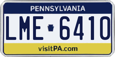 PA license plate LME6410