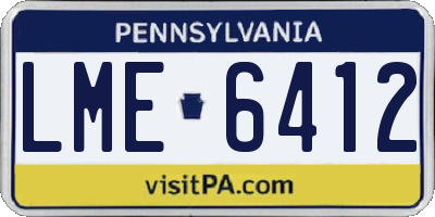 PA license plate LME6412
