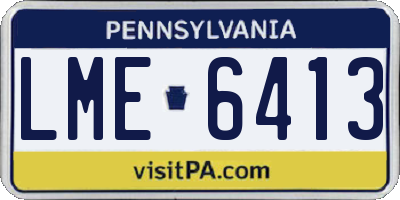 PA license plate LME6413