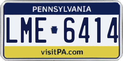 PA license plate LME6414