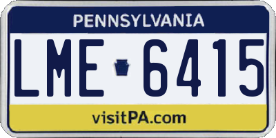 PA license plate LME6415