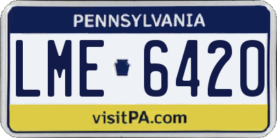 PA license plate LME6420