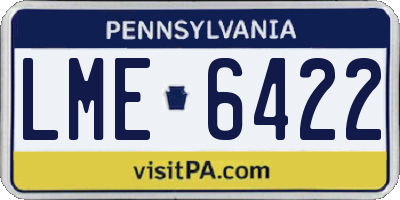 PA license plate LME6422