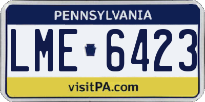 PA license plate LME6423