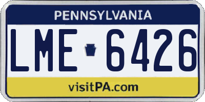 PA license plate LME6426