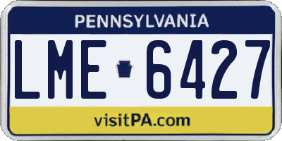 PA license plate LME6427