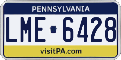 PA license plate LME6428