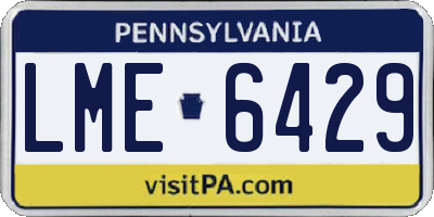PA license plate LME6429