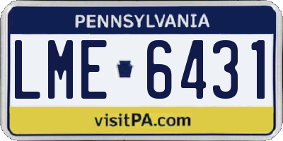 PA license plate LME6431