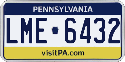 PA license plate LME6432