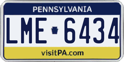 PA license plate LME6434
