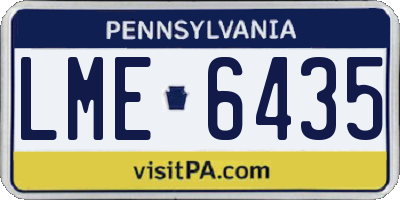 PA license plate LME6435