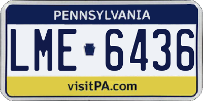 PA license plate LME6436