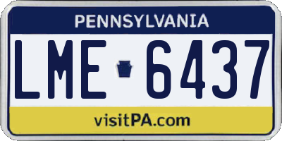 PA license plate LME6437