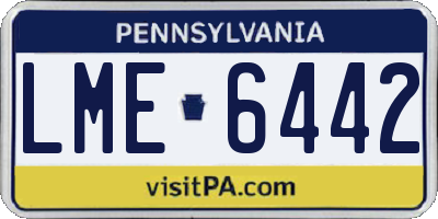 PA license plate LME6442