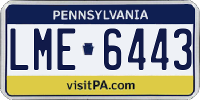 PA license plate LME6443