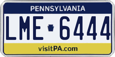 PA license plate LME6444